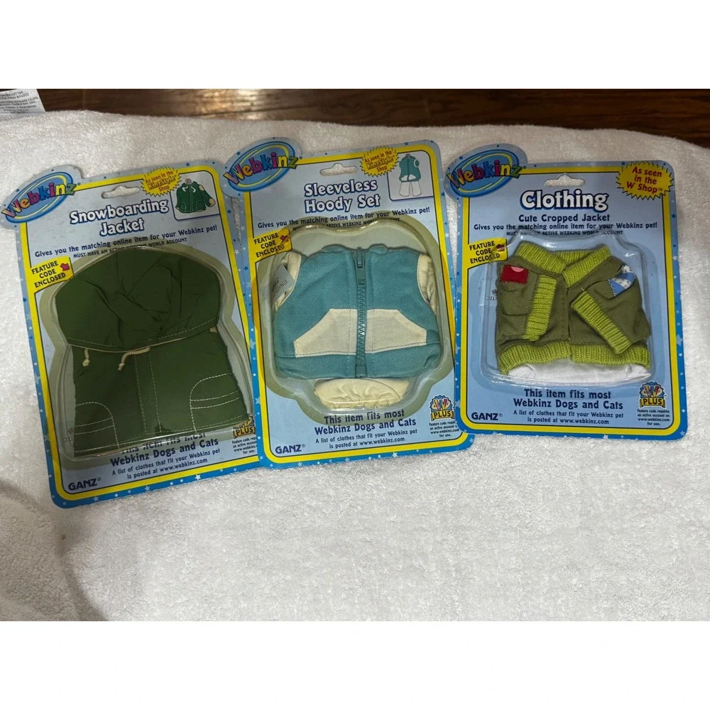 Webkinz‎ KinzStyle Clothing Lot 3 NIP Snowboarding Jacket Hoody Cropped Jacket